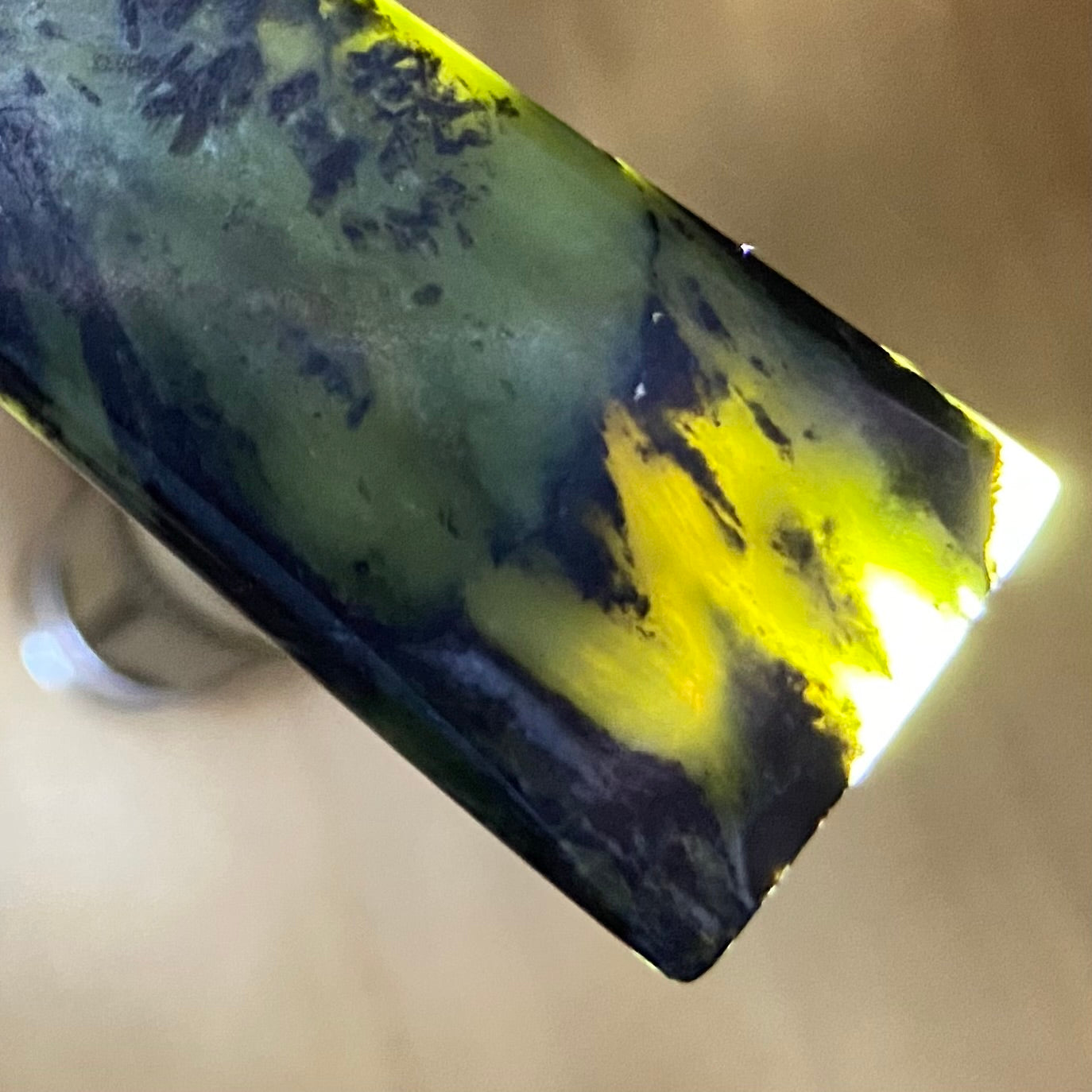 Bound toki pendant hand-carved from New Zealand Douglas Creek pounamu (greenstone).Translucency.
