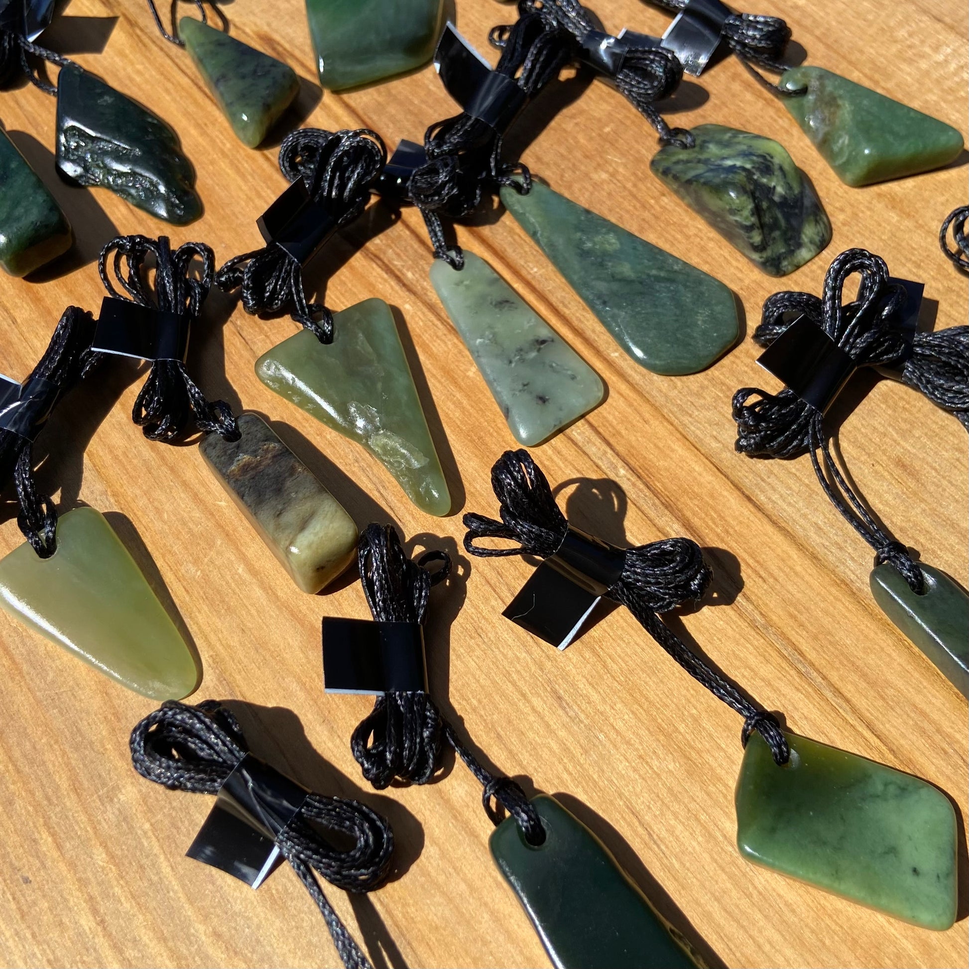Tumbled NZ Pounamu pendants, bulk set of 20 pieces.