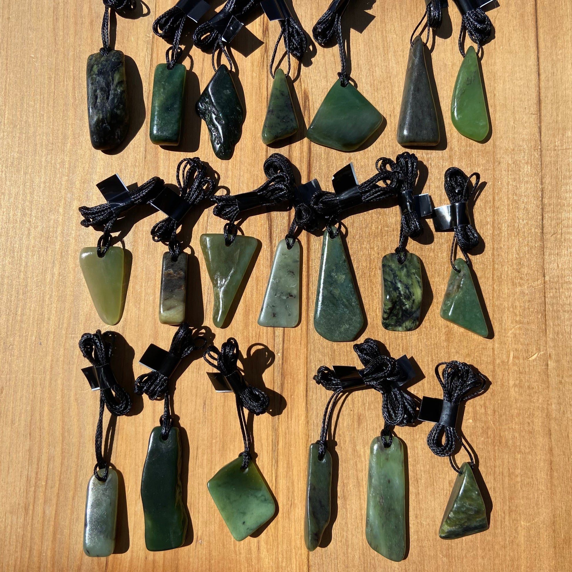 Tumbled NZ Pounamu pendants, bulk set of 20 pieces.