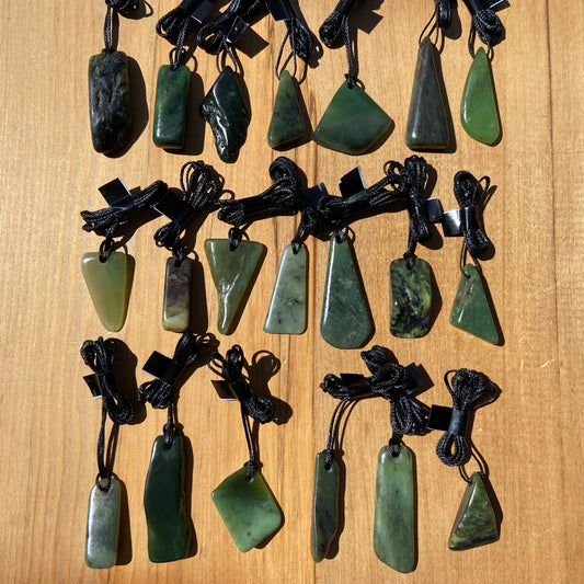 Tumbled NZ Pounamu pendants, bulk set of 20 pieces.