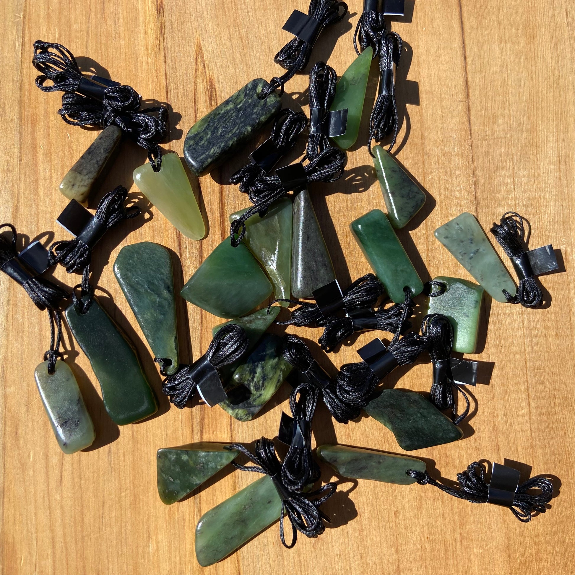 Tumbled NZ Pounamu pendants, bulk set of 20 pieces.