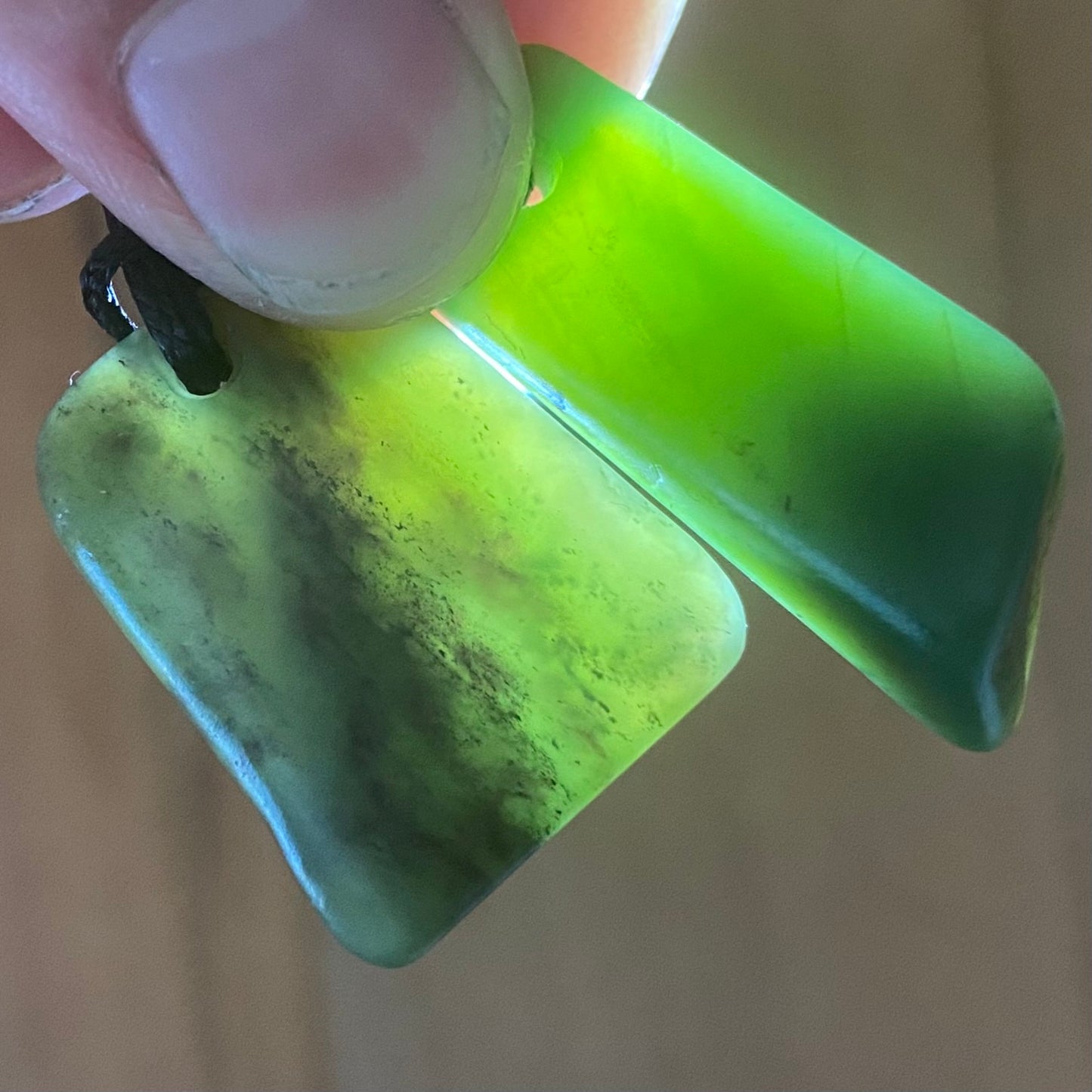 Tumbled NZ Pounamu pendants, bulk set of 5 pieces.