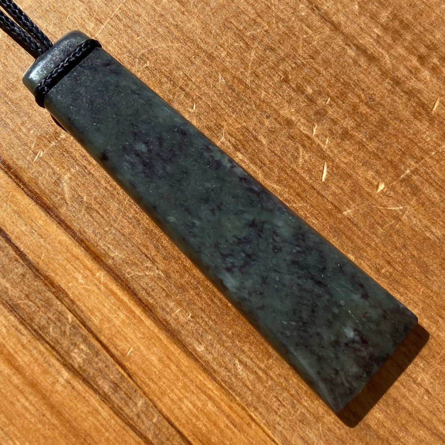 Pounamu toki from New Zealand Totoweka pounamu (greenstone). Front.